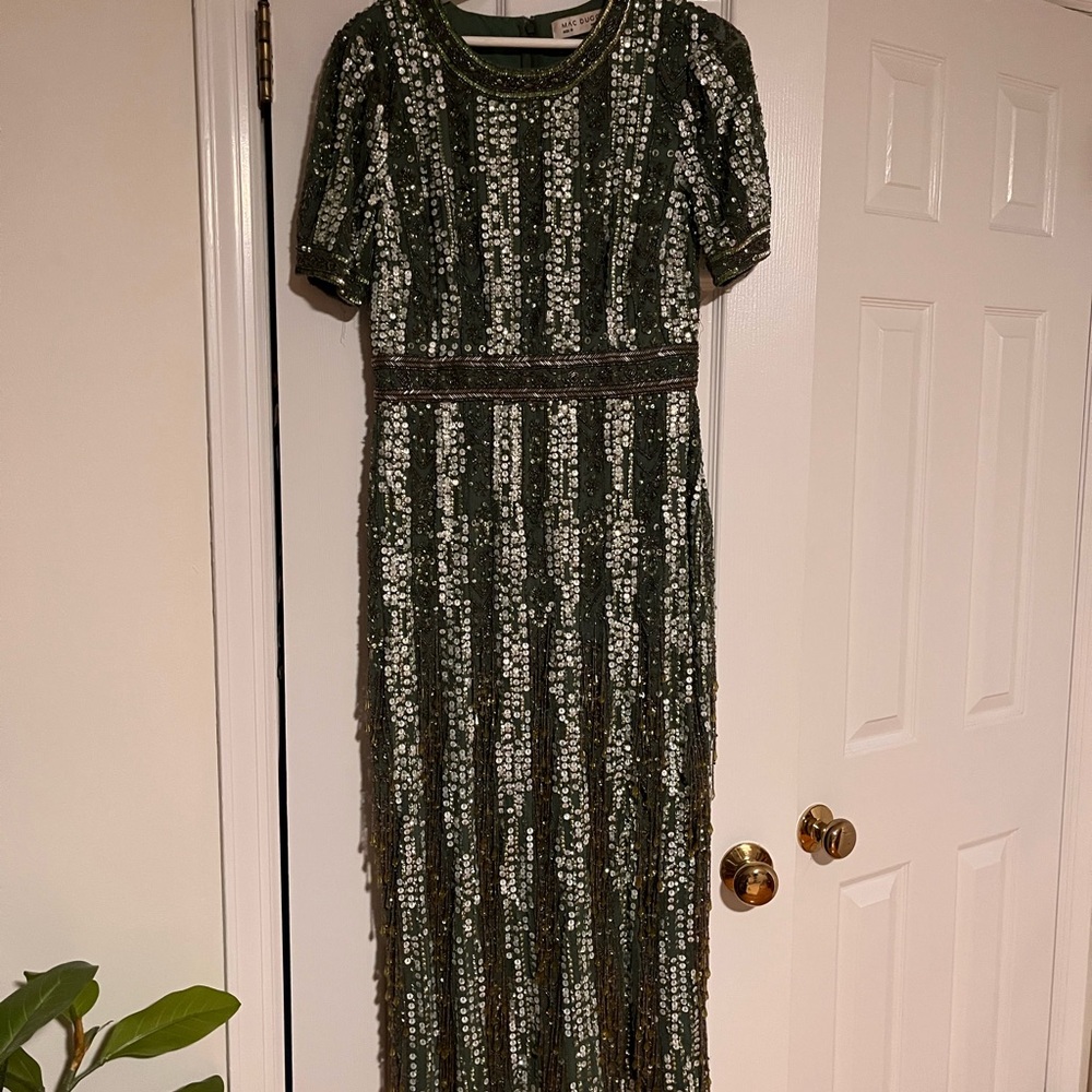 Cocktail Geometric Beaded Midi-Dress - Picture 6 of 6